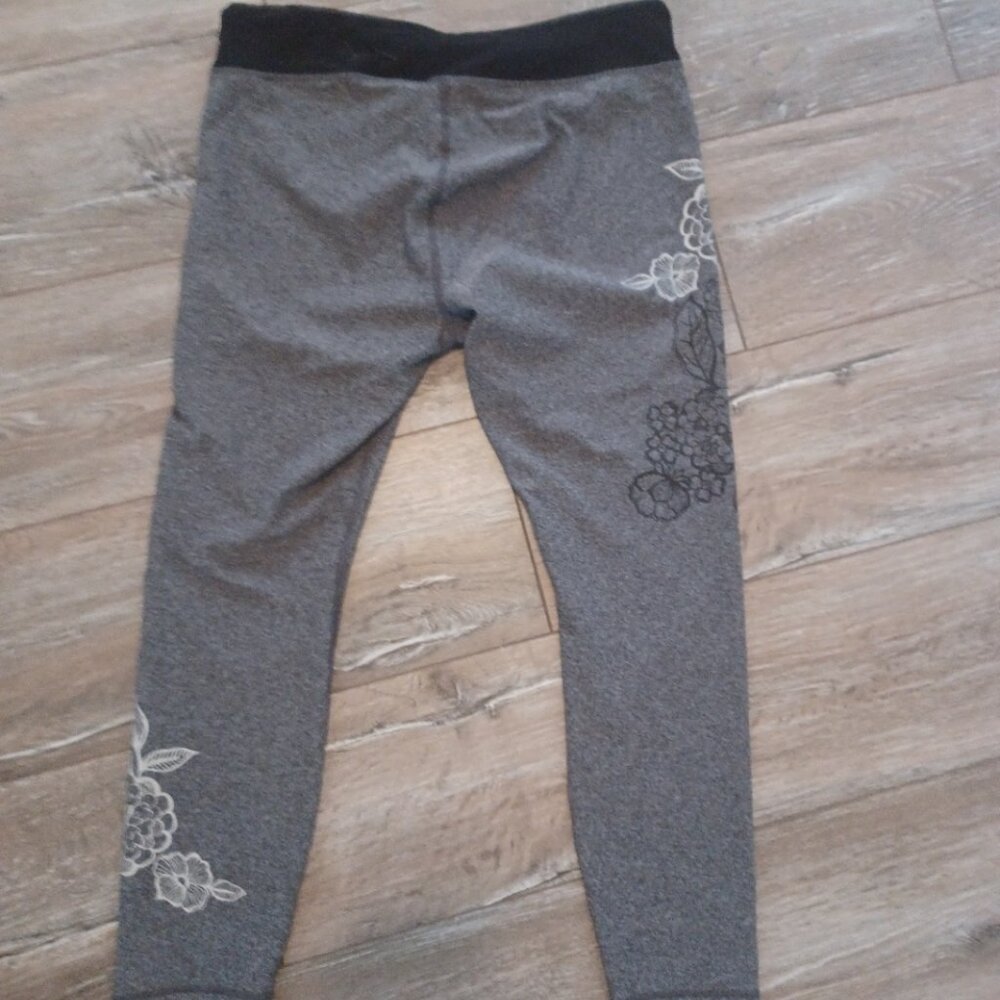 RBX Speckled Flowery Black / Grey Leggings Yoga XL - Picture 2 of 3